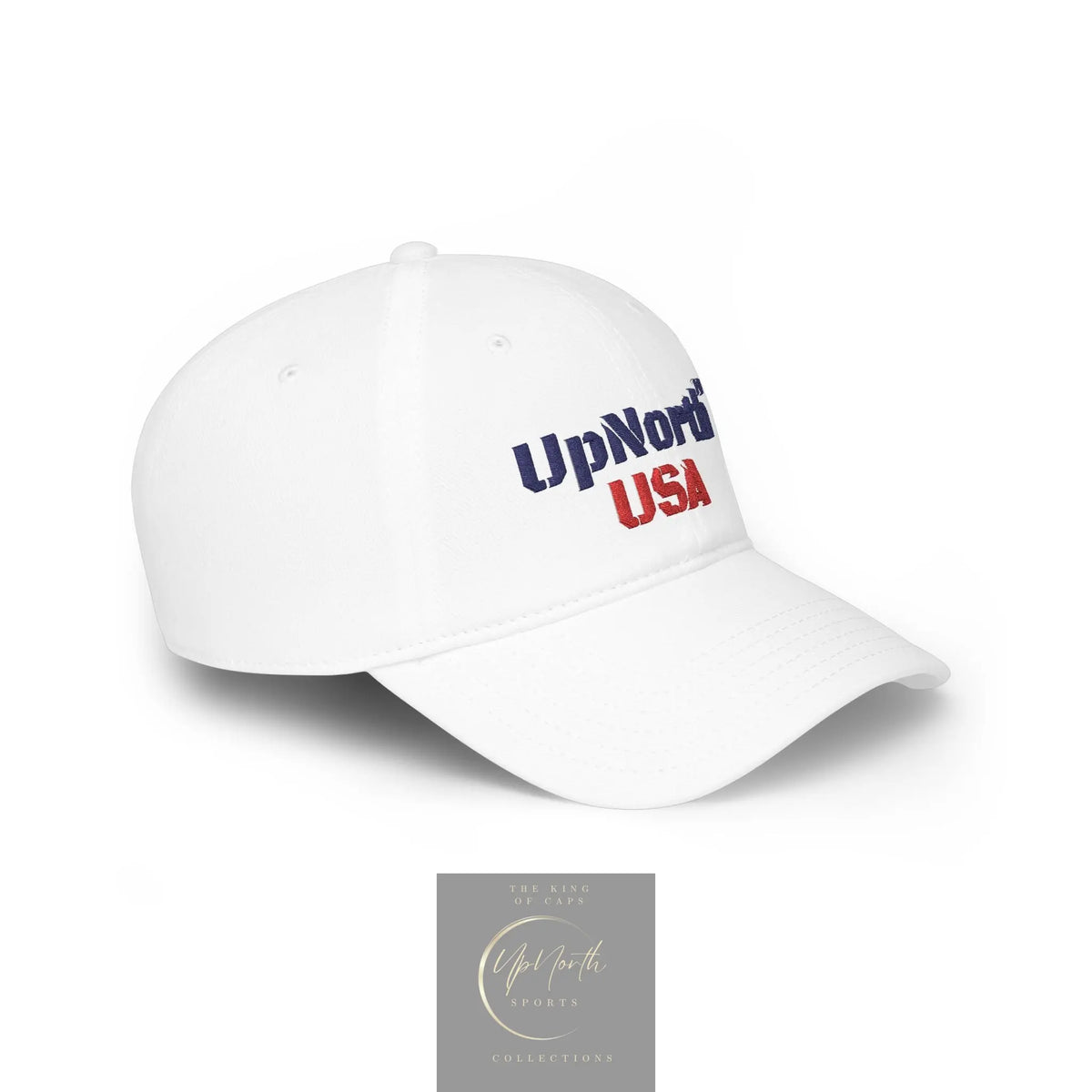 White UpNorth USA Baseball Cap right side - UpNorth SPORTS