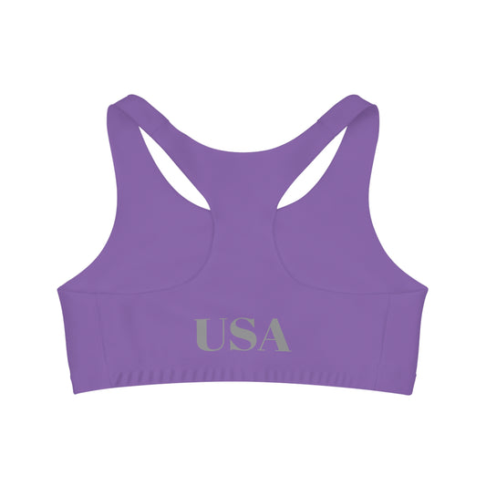 Sports Bra Paparazzi light gray on purple