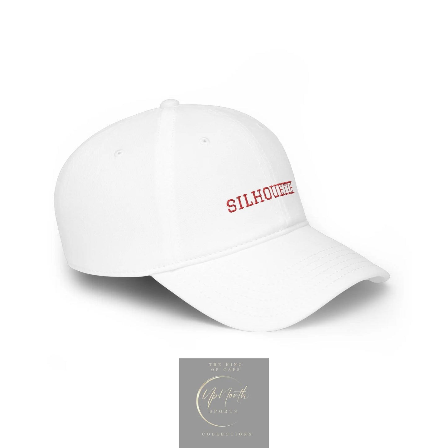 White Paparazzi Silhouette Red Baseball Cap right side - Paparazzi Original