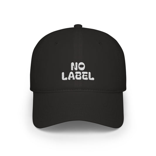 No Label Baseball Cap White Embroidery Printify