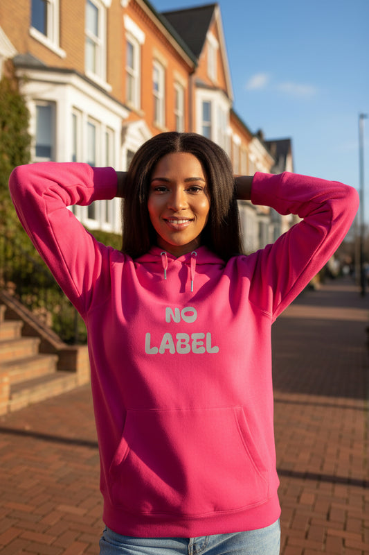 Woman model wearing a No Label Lightgrey on Magenta Hoodie front - UpNorth SPORTS