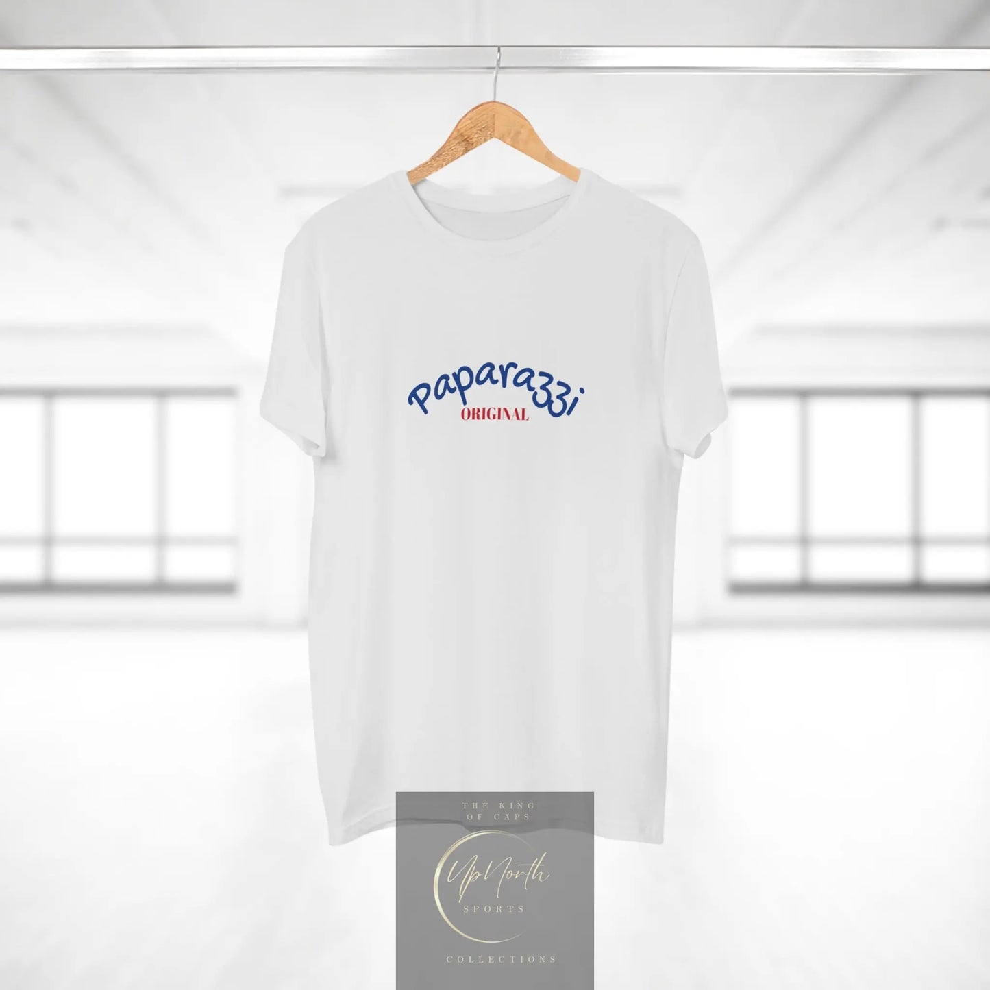 Paparazzi Men T-shirt white with navy and dark red - UpNorth SPORTS