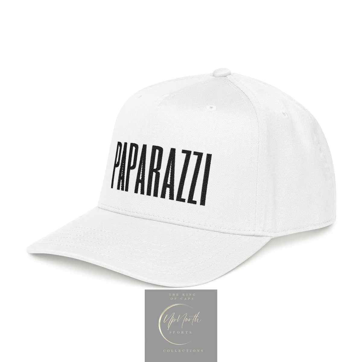 White Paparazzi Black Mid Profile Baseball Cap right - Paparazzi Original