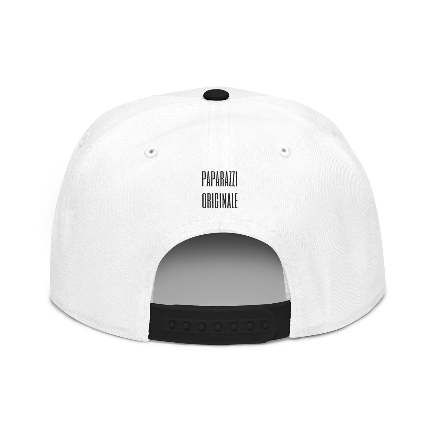 White Paparazzi Black Flat Visor Cap backside - Paparazzi Original
