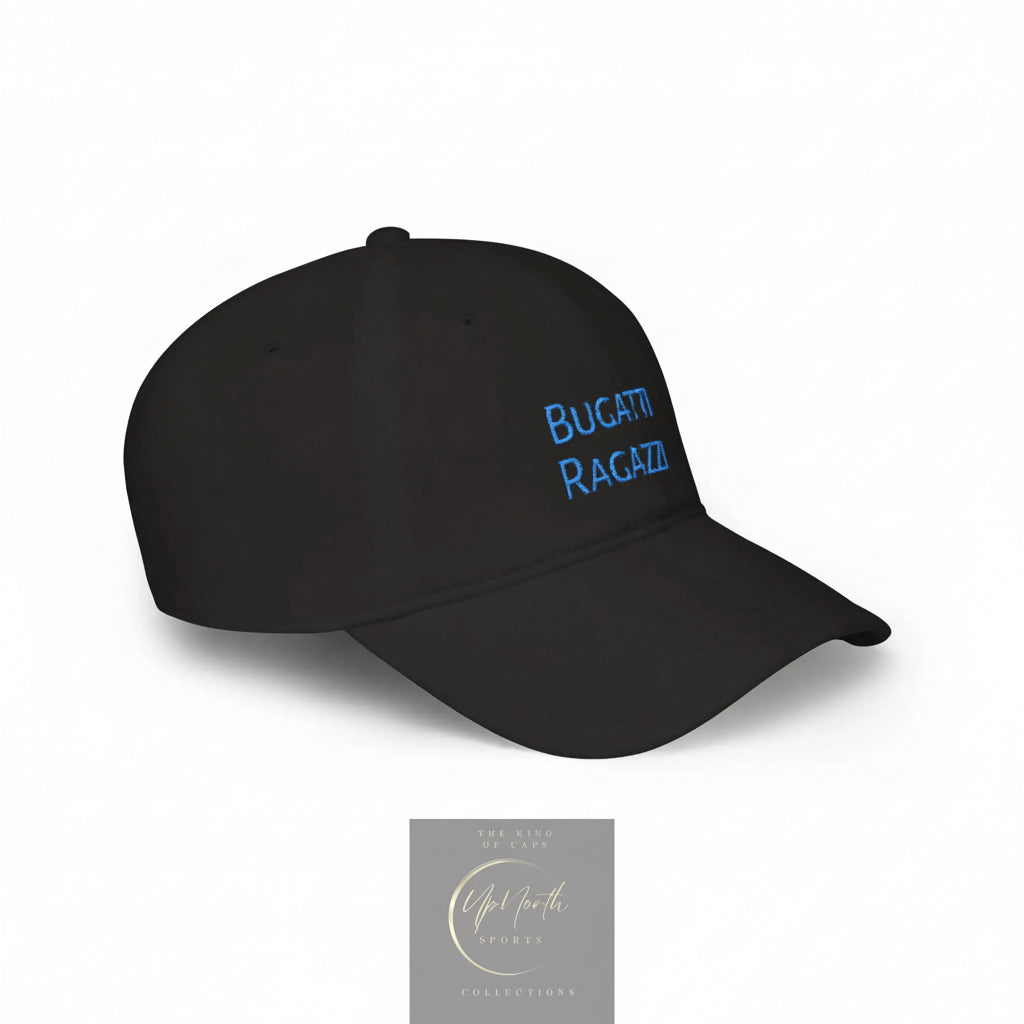 Black Bugatti Ragazzi Light Blue Baseball Cap right side - UpNorth SPORTS