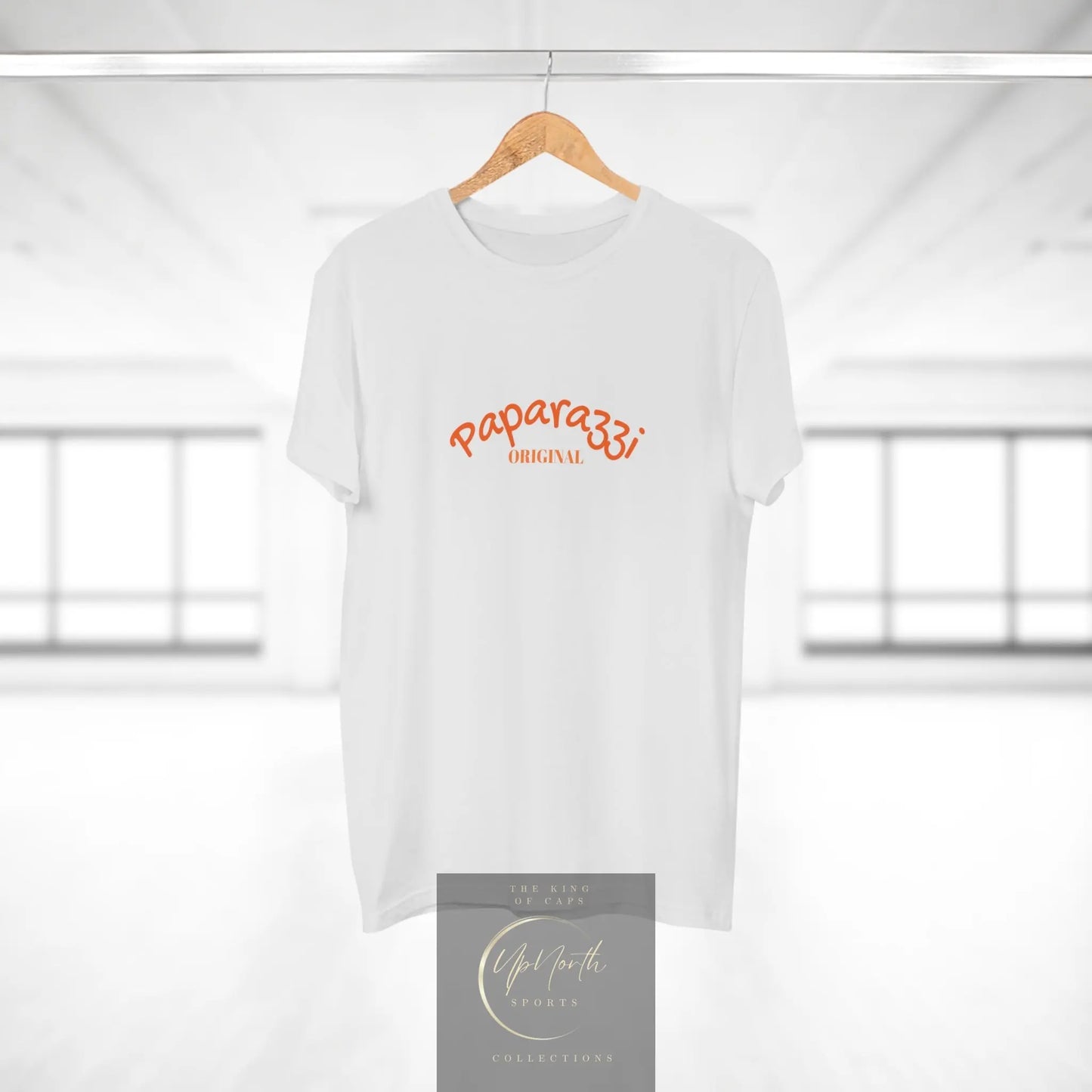 Paparazzi Men T-shirt white with flame and orange - UpNorth SPORTS
