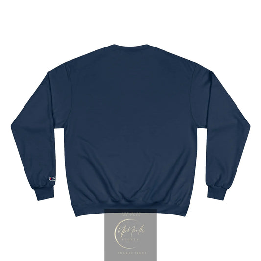 Navy UpN Red Champion Sweatshirt backside - UpNorth SPORTS