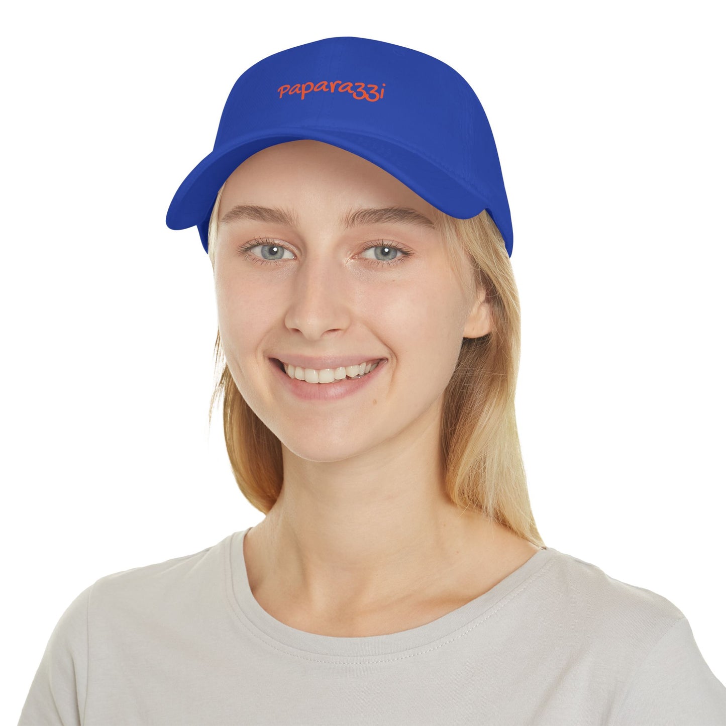 Baseball Cap Paparazzi orange on royal blue