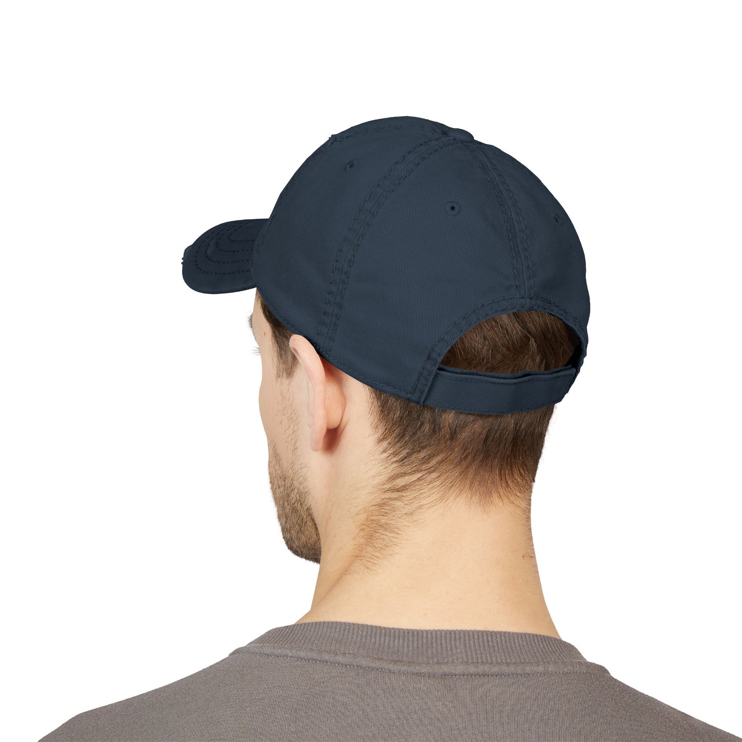 Distressed Baseball Cap Paparazzi Embroidery dark navy with white