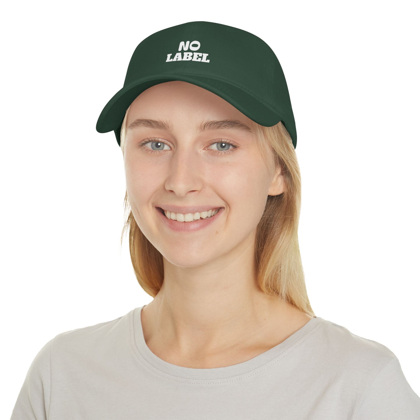 Baseball Cap No Label dark green and white