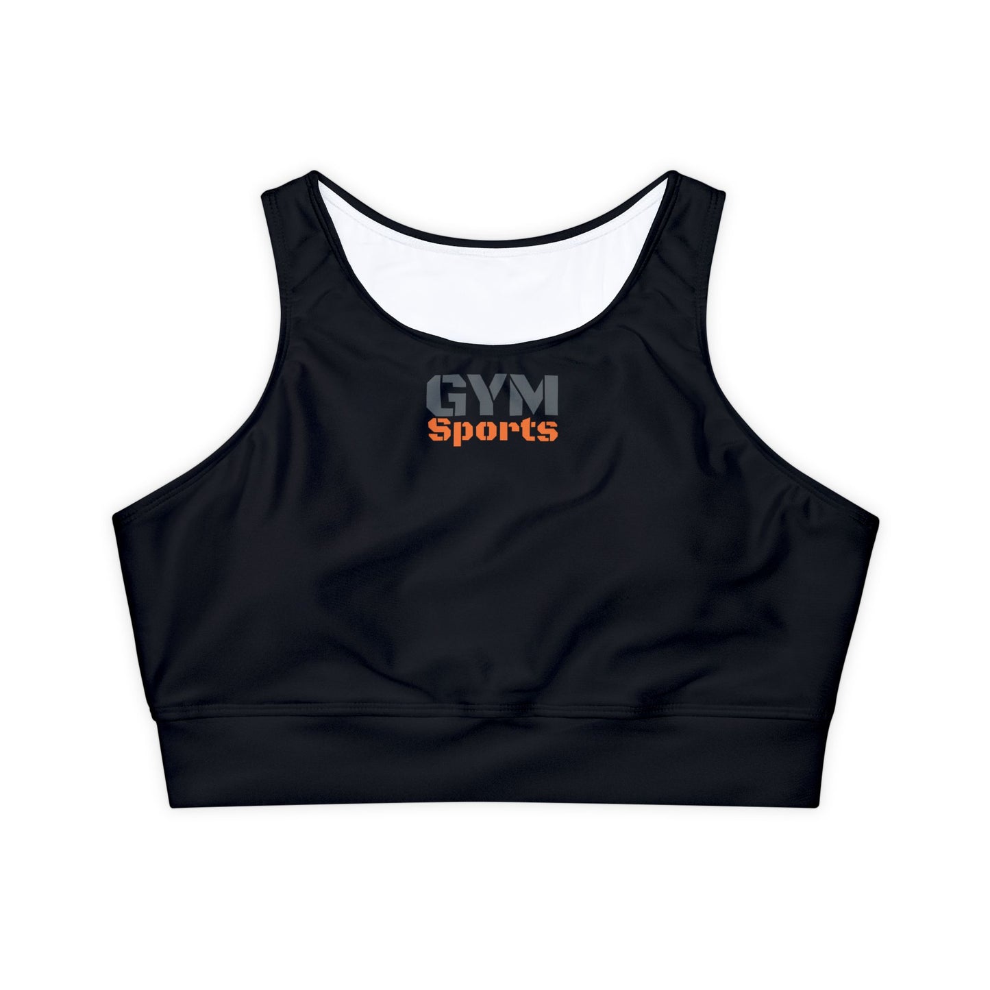 Sports Bra GYM Sports dark gray orange on black