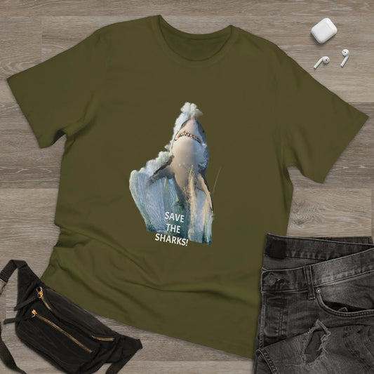 T-Shirt Premium Deluxe Save the sharks Printify