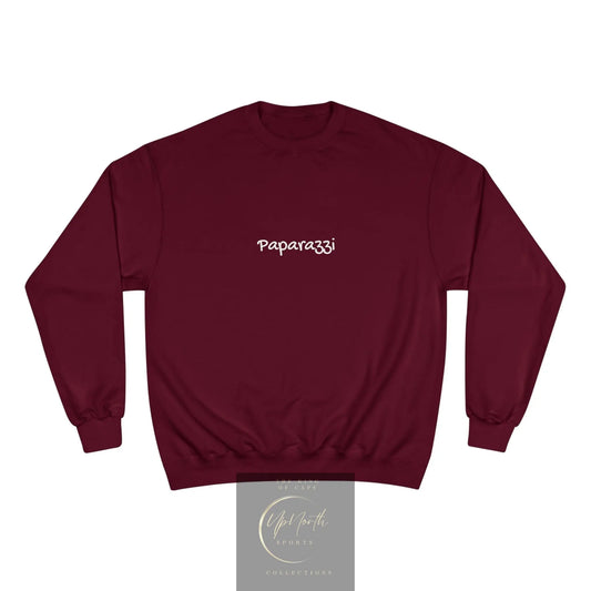 Maroon Paparazzi Champion Sweatshirt front - Paparazzi Original
