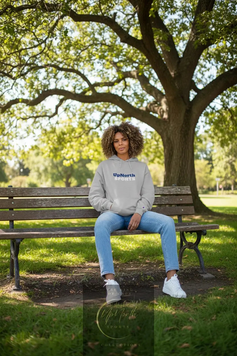 Woman model wearing a Champion Hoodie Norway Special Edition - UpNorth SPORTS
