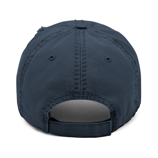 Distressed Baseball Cap Paparazzi Embroidery dark navy with white