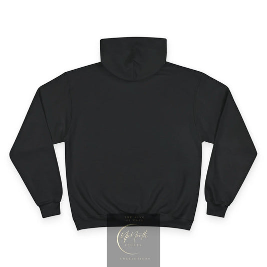 Black UpNorth Sports White Champion Hoodie backside - UpNorth SPORTS
