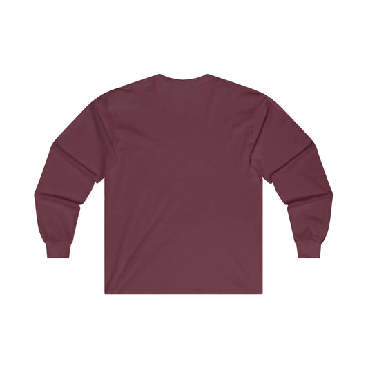 Burgundy White Long Sleeve T-Shirt Printify