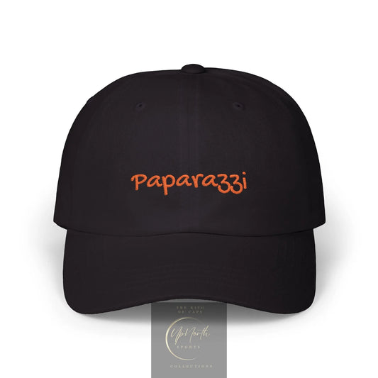 Black Paparazzi Orange Flame Classic Cap front - Paparazzi Original