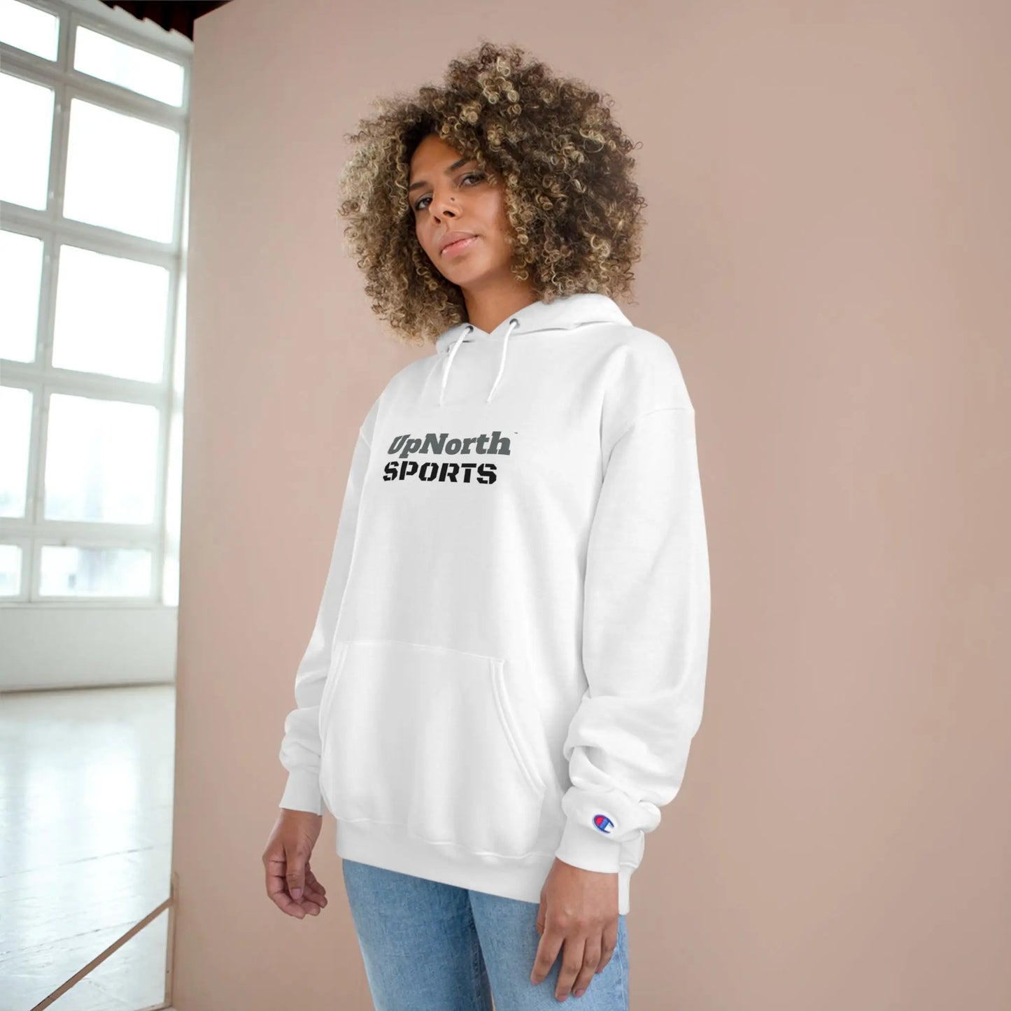 White UpNorth Sports Champion Hoodie