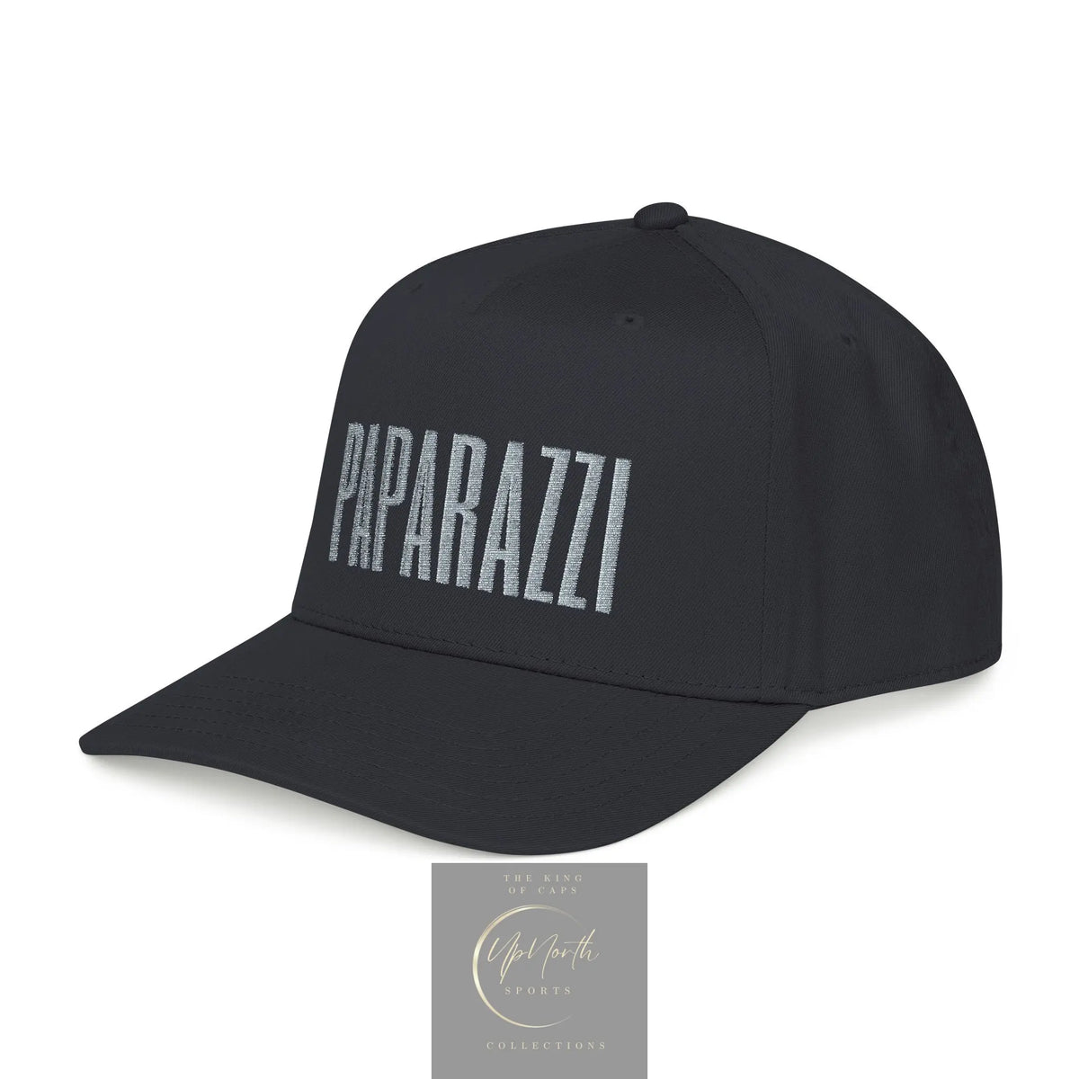 Black Paparazzi Grey Mid Profile Baseball Cap right - Paparazzi Original