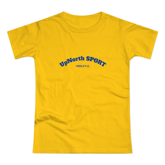 Women T-Shirt gold with navy Printify