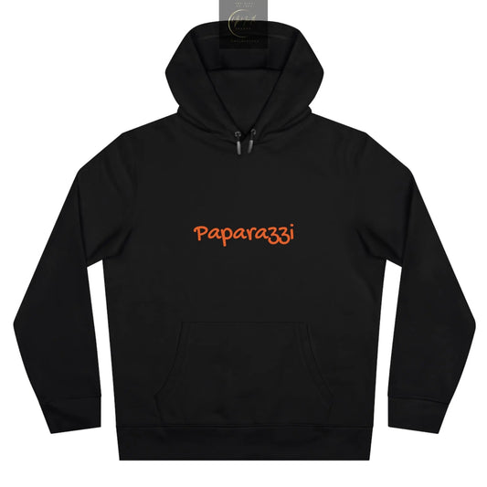 Pure Black Paparazzi Flame Orange Hoodie Printify