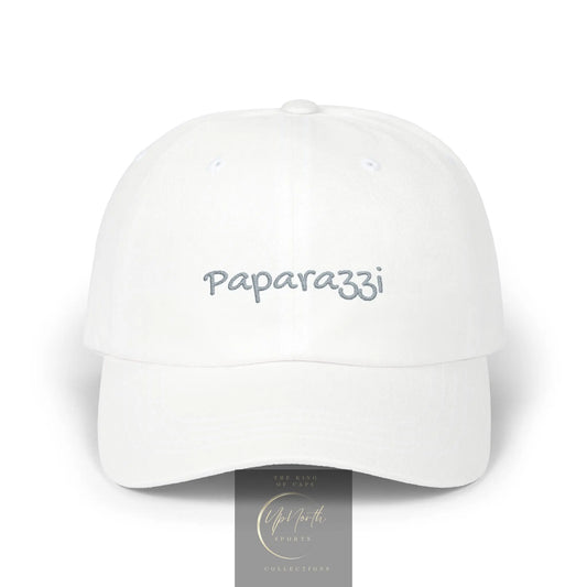 White Paparazzi Grey Classic Cap front - Paparazzi Original