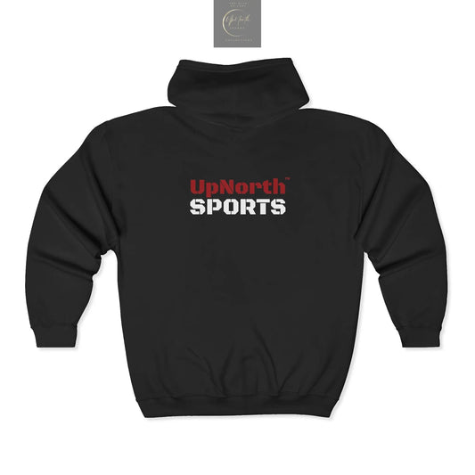 UpNorth Sports Black Full Zip Hoodie Printify