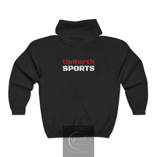 UpNorth Sports Black Full Zip Hoodie backside - UpNorth SPORTS