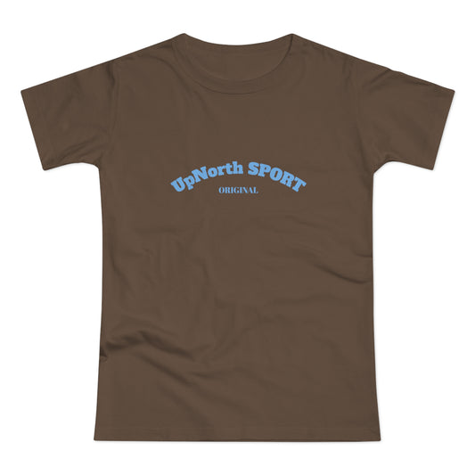 Women T-Shirt chocolate with light blue