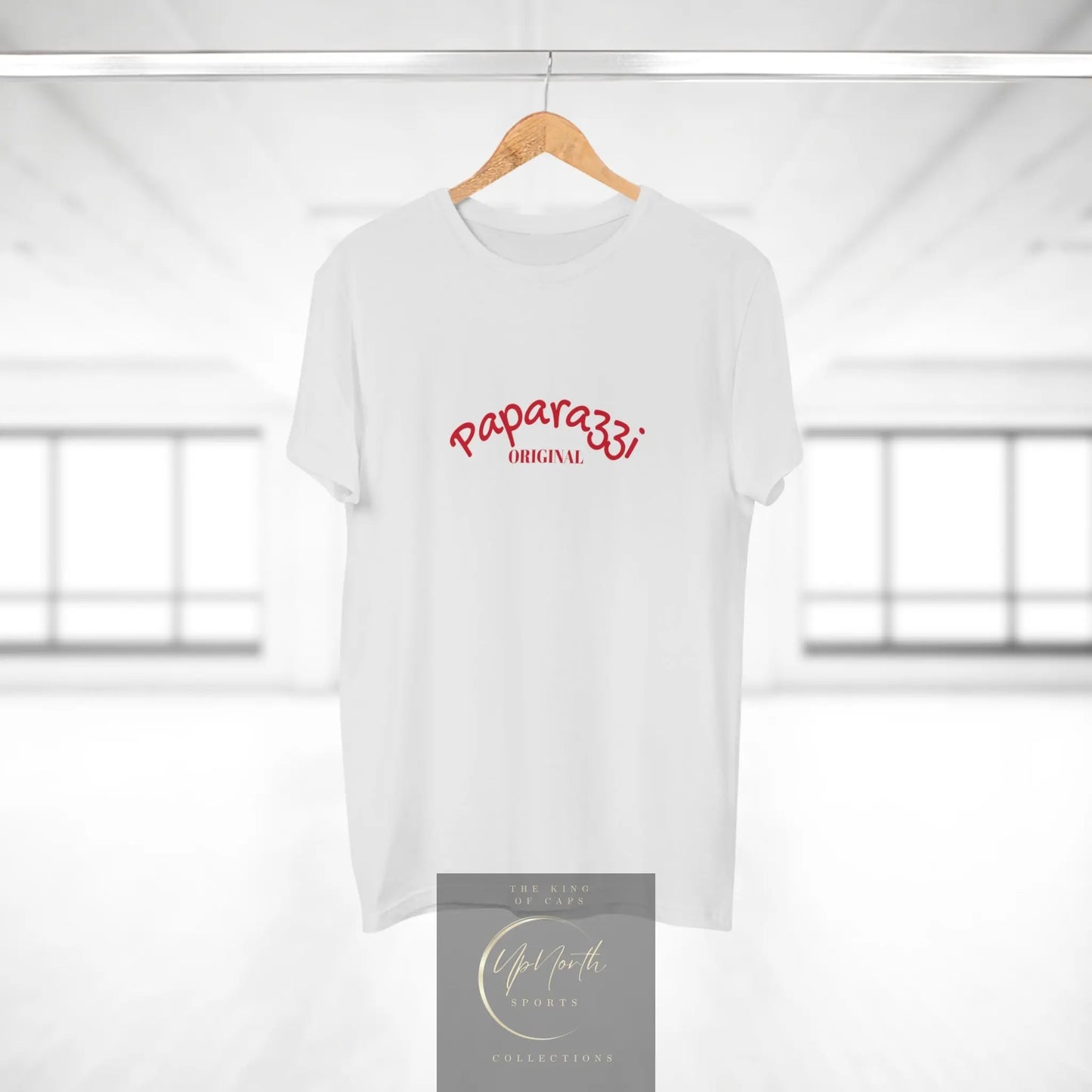Paparazzi Men T-shirt white with dark red - UpNorth SPORTS