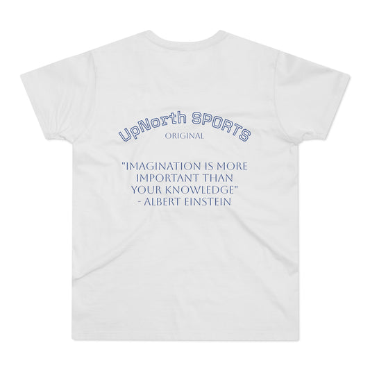 Men T-shirt UpNorth SPORTS white with Einstein quote Printify