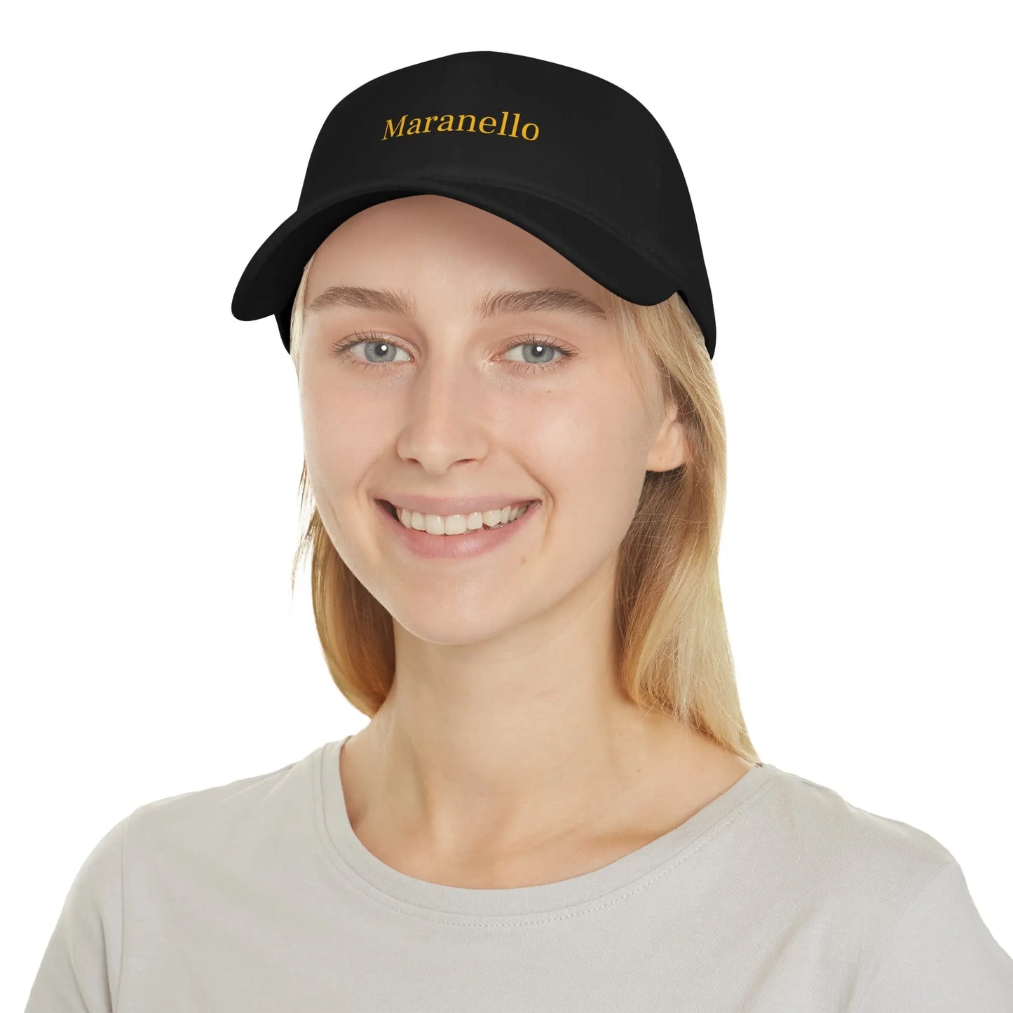 Baseball Cap Maranello yellow on black Printify