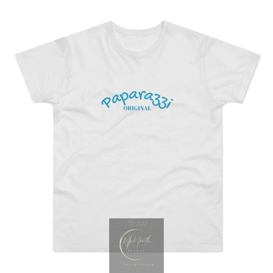 Paparazzi Men T-shirt white with turquoise - UpNorth SPORTS