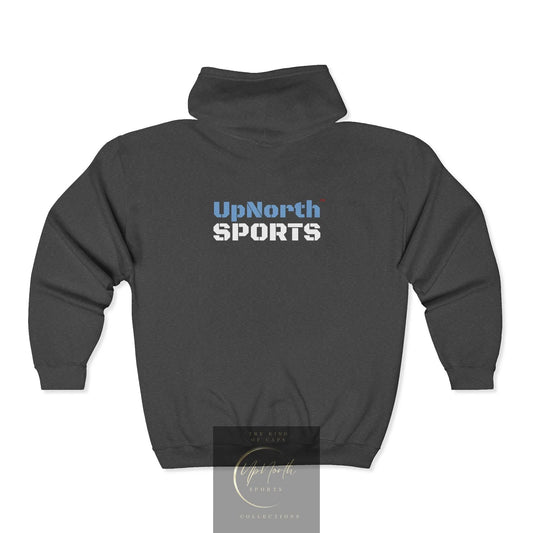 UpNorth Sports Heather Full Zip Hoodie backside - UpNorth SPORTS