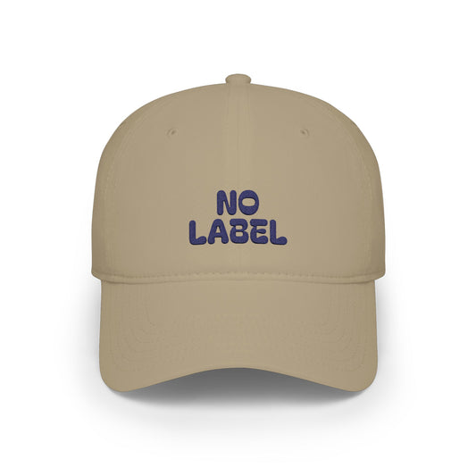 No Label Baseball Cap Navy Embroidery Printify