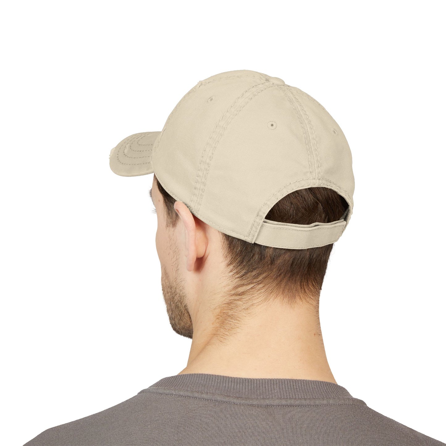 Distressed Baseball Cap Paparazzi Embroidery khaki with brown