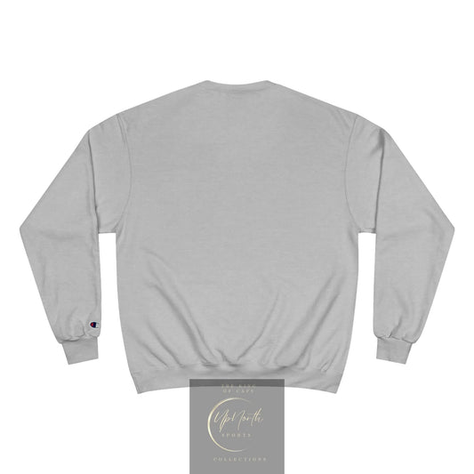 Grey UpN Red Navy Champion Sweatshirt backside - UpNorth SPORTS