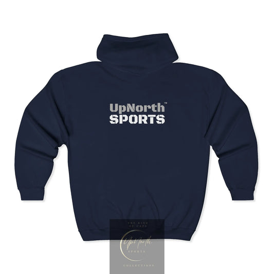 UpNorth Sports Navy Full Zip Hoodie backside - UpNorth SPORTS