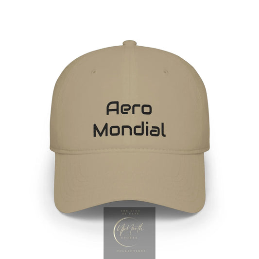 Khaki Aero Mondial Black Baseball Cap front - UpNorth SPORTS