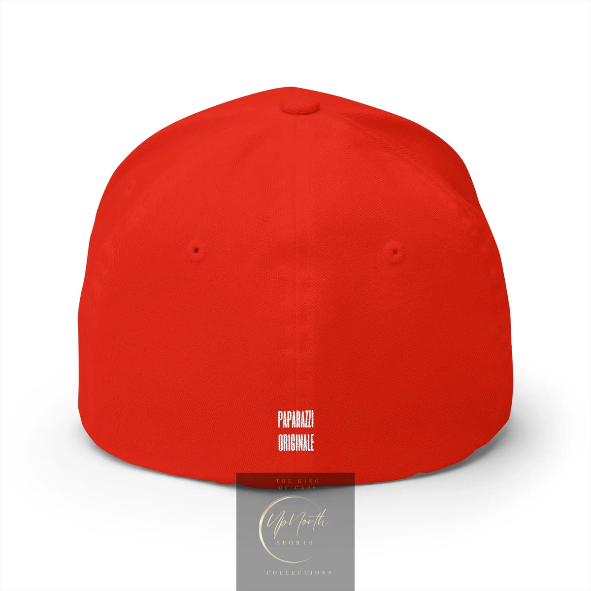 Red POS White Logo Closed Back Cap backside - Paparazzi Original
