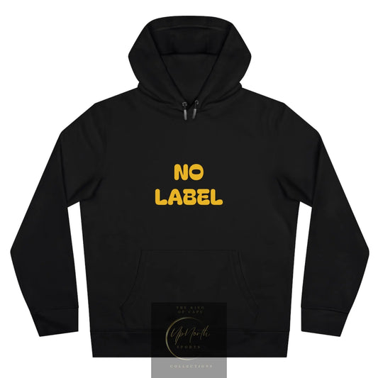 No Label Yellow on Pure Black Hoodie front - UpNorth SPORTS