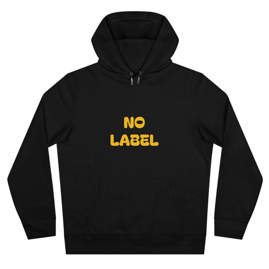 No Label Yellow on Pure Black Hoodie Printify