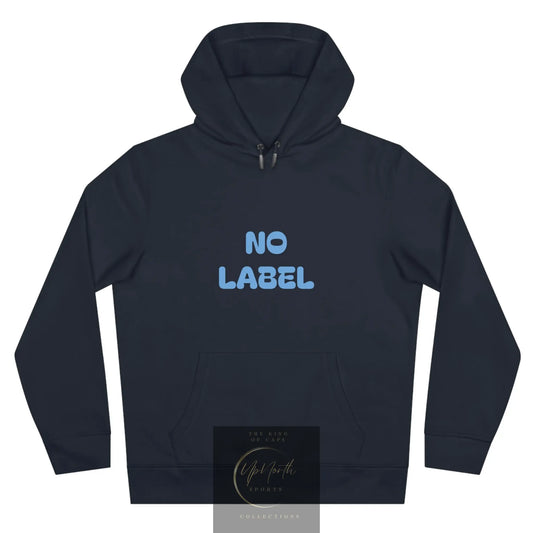 No Label Light Blue on Navy Hoodie front - UpNorth SPORTS