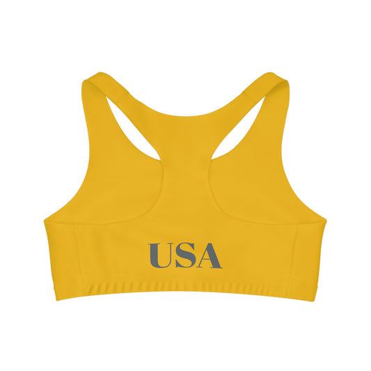 Sports Bra Paparazzi dark gray on yellow