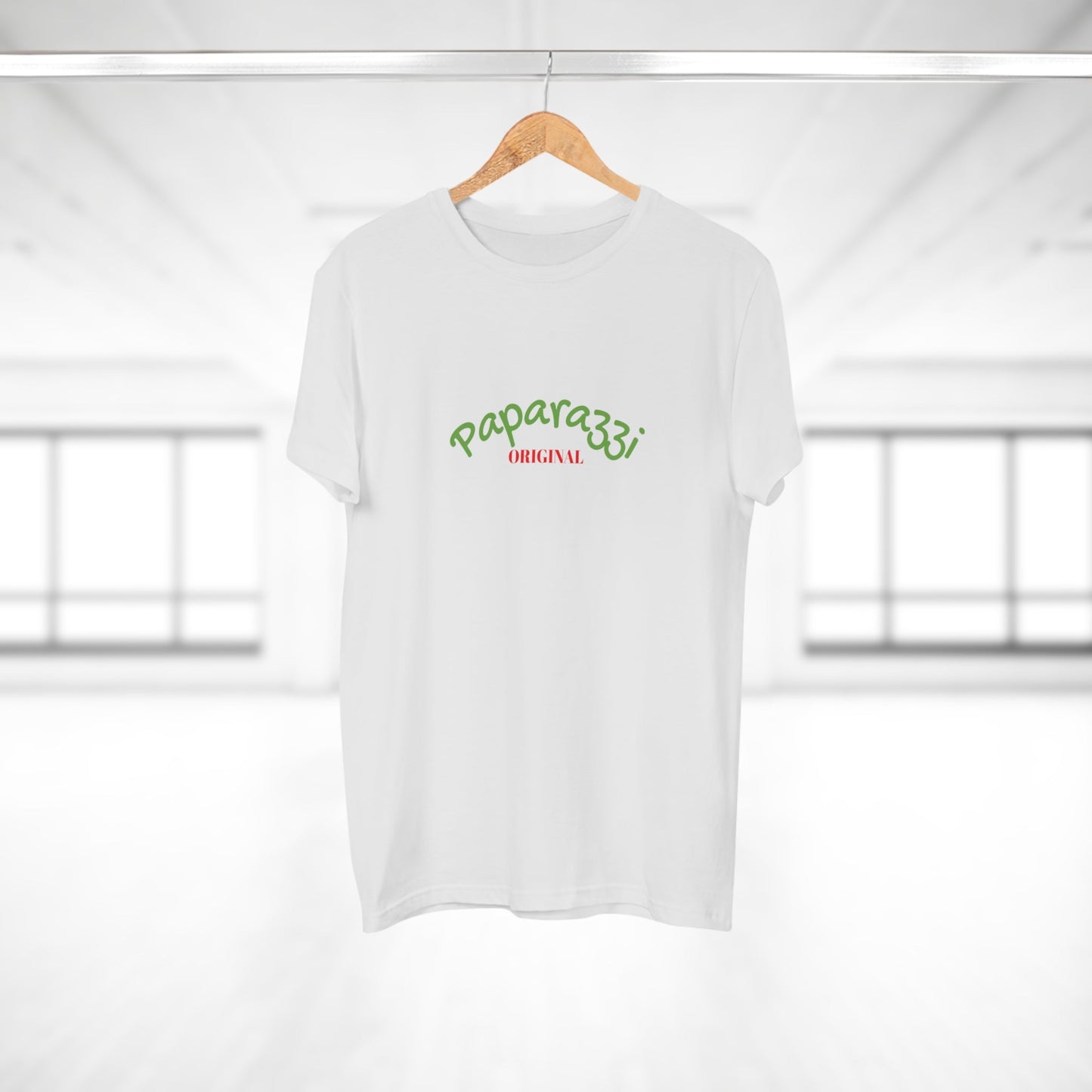 Paparazzi Men T-shirt white with light green and red Printify