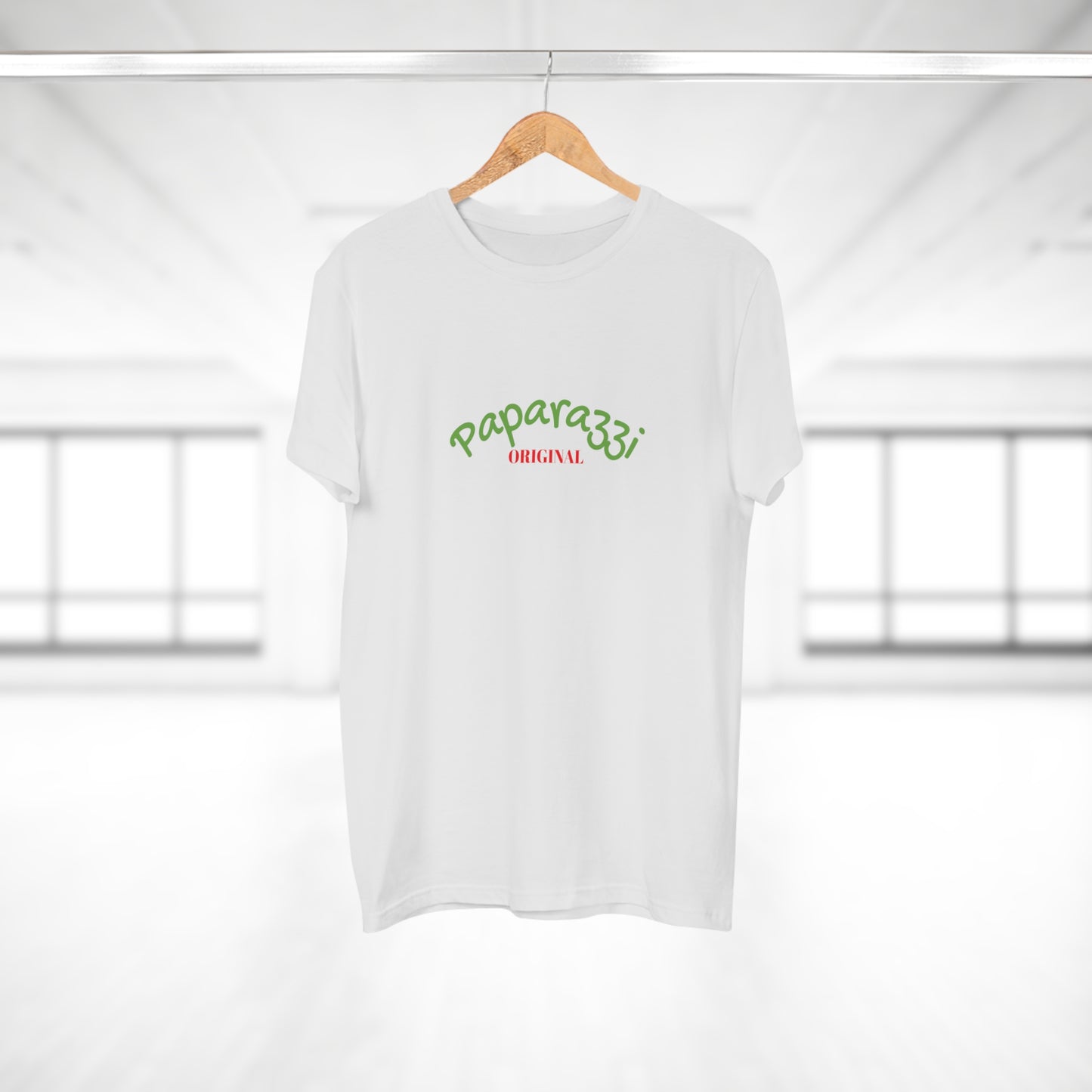 Paparazzi Men T-shirt white with light green and red