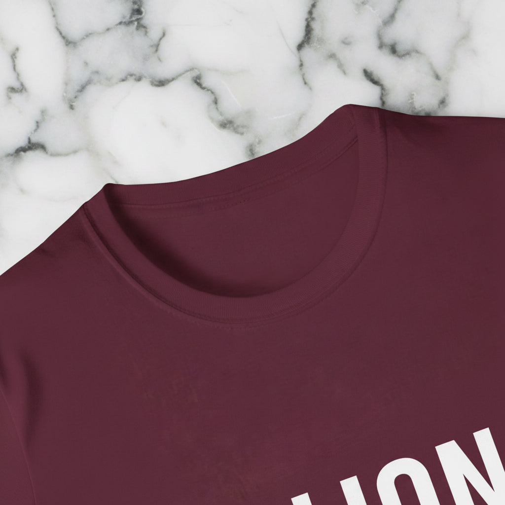 Maroon White Unisex T-Shirt neckline - UpNorth SPORTS