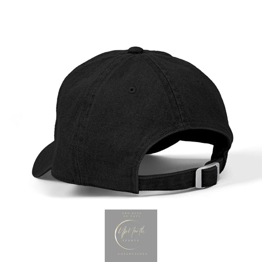 Denim Baseball Cap Paparazzi in black with orange backside - Paparazzi Original