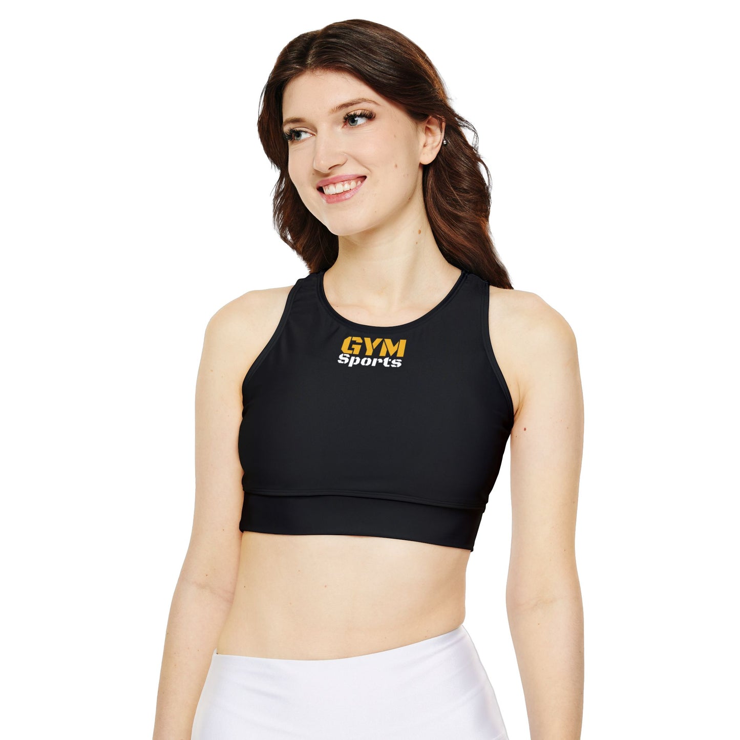 Sports Bra GYM Sports yellow white on black